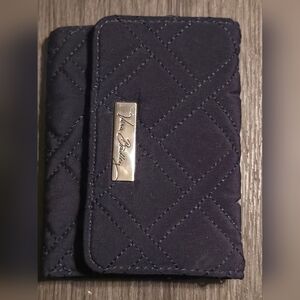 Vera Bradley Black Quilted Wallet with Silver Accent